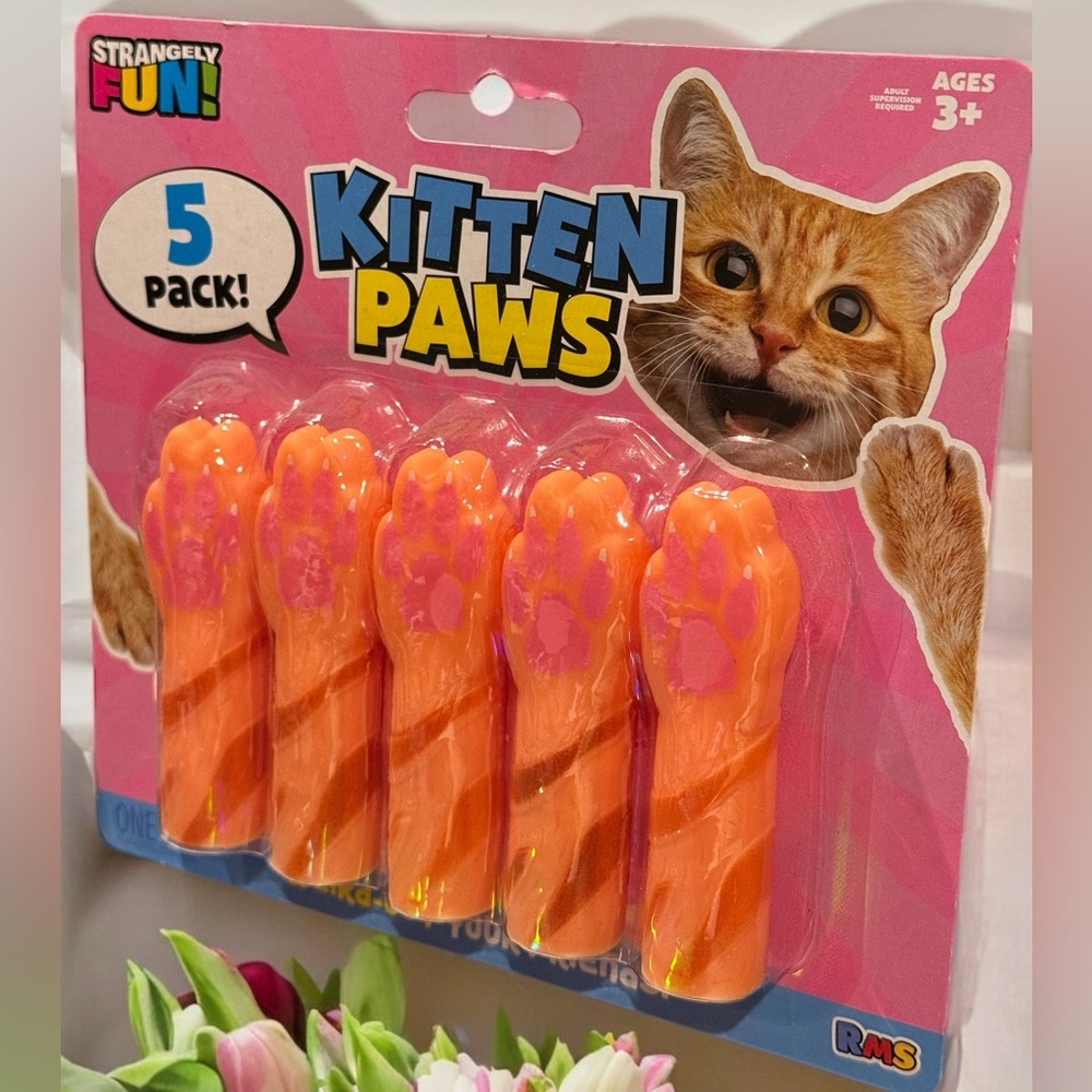 Finger Kitten Paws 5 Pack - Orange
